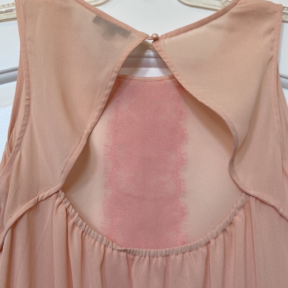Beautiful pink and cream drop waist dress in size L - Picture 8 of 8